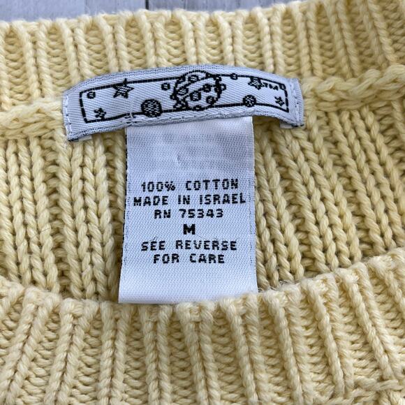 TJ Maxx Yellow Long Sleeve Cable Knit Pullover Bright Warm Colorful Sweater - Picture 4 of 7